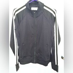 Athleta Track Jacket Black and White size M